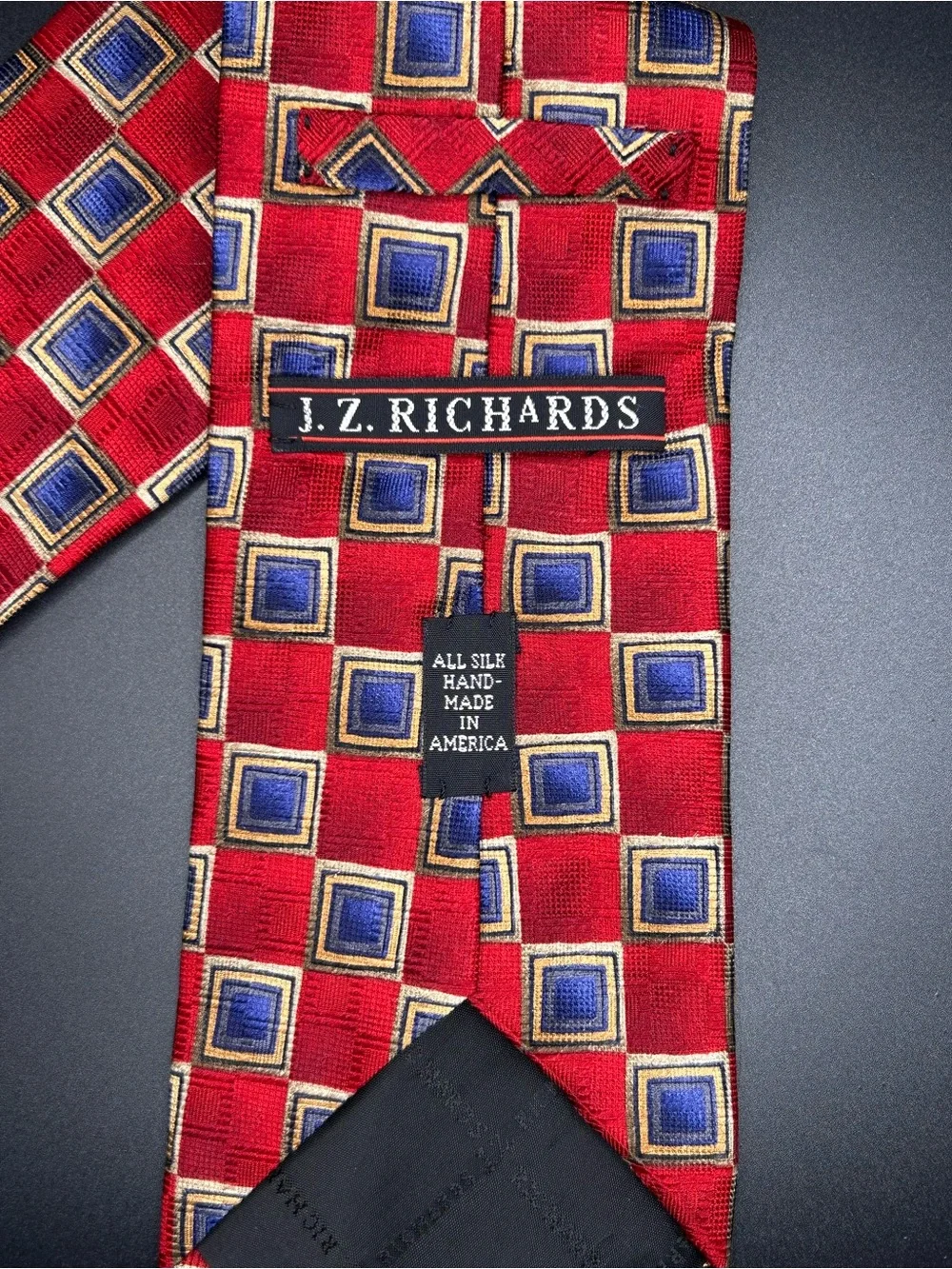 JZ Richard’s 100% Silk Tie - Navy & Red